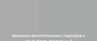 Варианты воспитательных подходов и как выбрать правильный