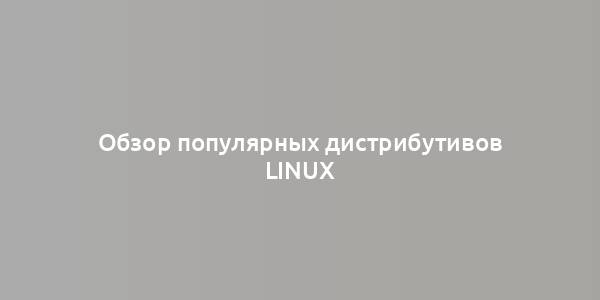 Обзор популярных дистрибутивов Linux