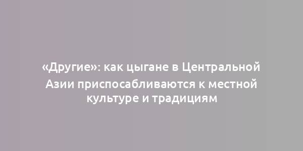 «Другие»: как цыгане в Центральной Азии приспосабливаются к местной культуре и традициям