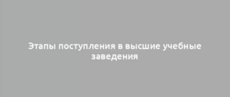 Этапы поступления в высшие учебные заведения