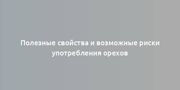 Полезные свойства и возможные риски употребления орехов