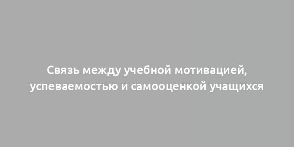 Связь между учебной мотивацией, успеваемостью и самооценкой учащихся