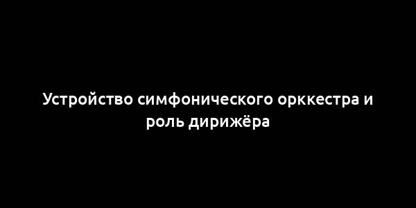 Устройство симфонического орккестра и роль дирижёра