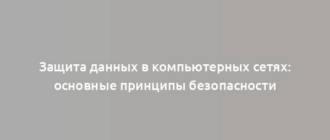 Защита данных в компьютерных сетях: основные принципы безопасности