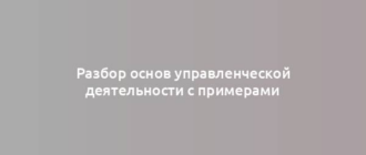 Разбор основ управленческой деятельности с примерами