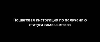 Пошаговая инструкция по получению статуса самозанятого