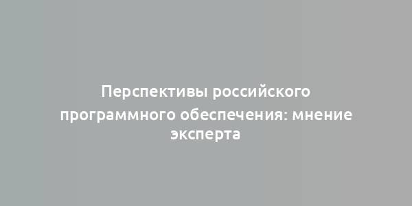 Перспективы российского программного обеспечения: мнение эксперта