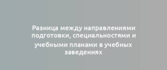 Разница между направлениями подготовки, специальностями и учебными планами в учебных заведениях