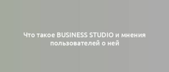 Что такое Business Studio и мнения пользователей о ней