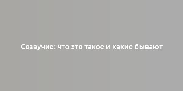 Созвучие: что это такое и какие бывают