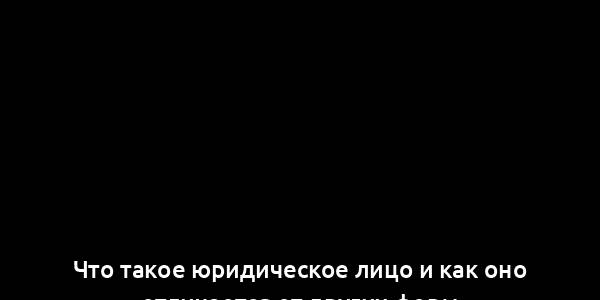 Что такое юридическое лицо и как оно отличается от других форм предпринимательства