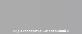 Виды корпоративных баз знаний и возможные проблемы с ними