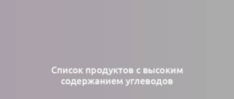 Список продуктов с высоким содержанием углеводов